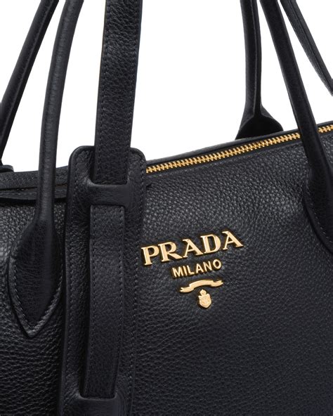 prada borsa a mano in pelle glacé calf nero|Borse a mano PRADA da Donna .